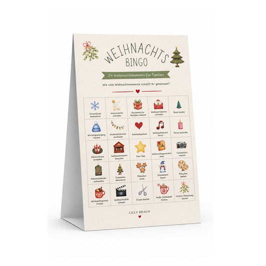 Weihnachts Bingo – 24 Weihnachtsmomente für Familien